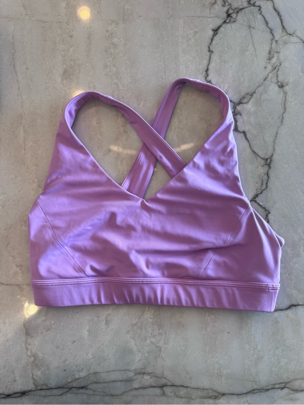 Purple Crisscross Back Comfort Sports Bra